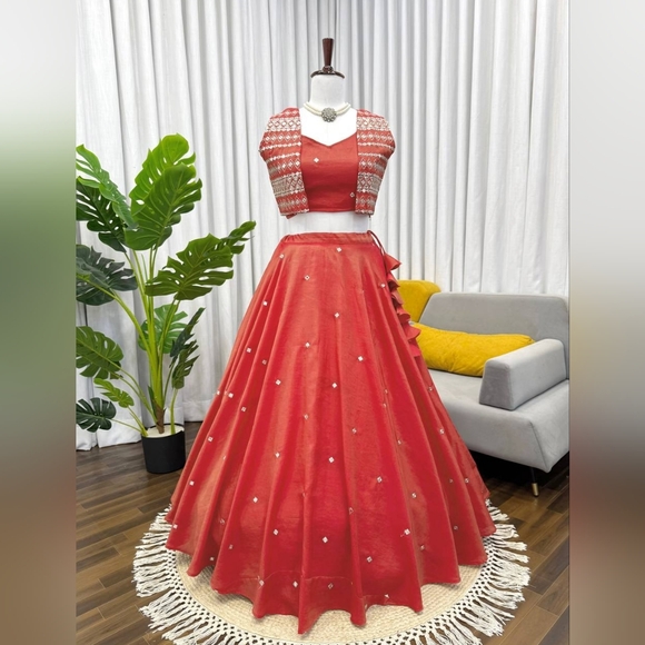 Wedding lehenga party wear lehenga, ethnic wear Traditional lehenga With Jacket - Picture 12 of 16